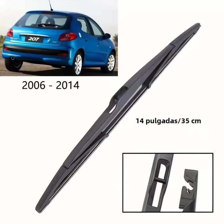 Limpiaparabrisas Trasero 16 Pulgadas Para Peugeot 207 Hatchback 2006-2014 Limpia Ventanas Traseras Y Maletero Cepillo De Lluvia De Goma - 1