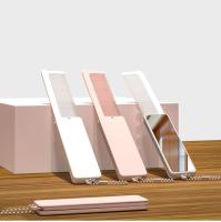 Espejo De Maquillaje Portátil Y Plegable Con Peine En Plástico Rosa Y Blanca Espejo De Vestíbulo Compacto Para Viajes - details 0