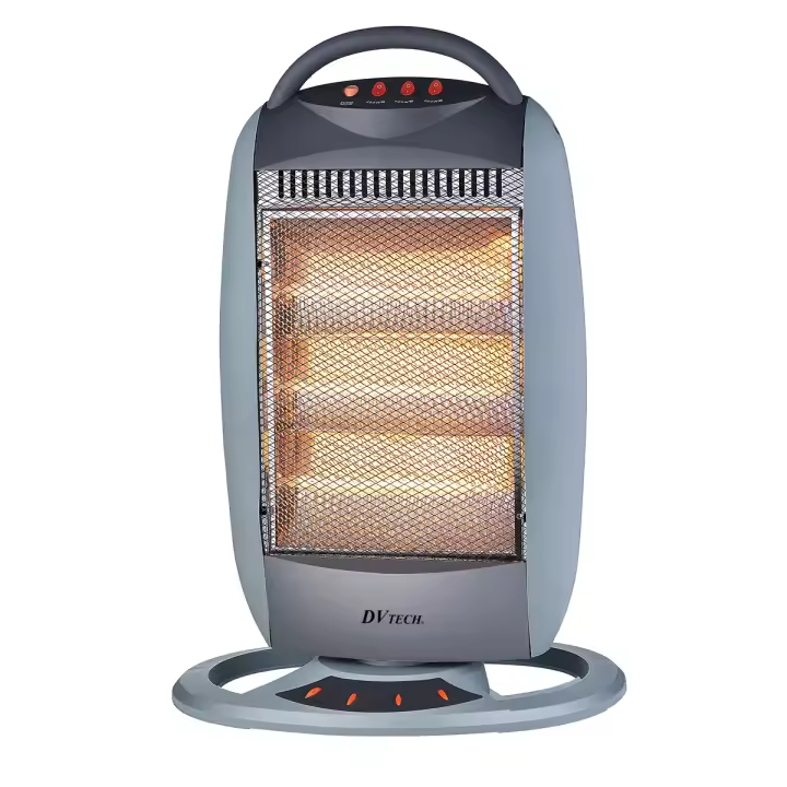 Calefactor Estufa halógeno diseñado con 3 niveles de calefacción 400/800/1200w , girtatoria evolution.rejilla de seguridad y sistema antivuelco.uso en el hogar, máquina calentadora de mano para dormitorio y oficina, - 1