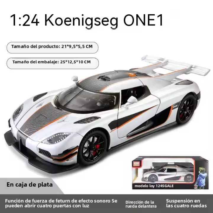 Coche De Colección De Aleación Con Sonido Luz Y Función De Retroalimentación Para Niños CCA Diecast Metal 1:24 Regalo Para Chicos - 1