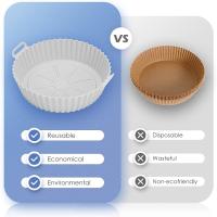 4Pcs Cesta de silicona cuadradas sin BPA 80g para freidora de aire y microondas 20cm Panera de silicona Reutilizable para comida saludable Antiadherente Para todo tipo de comidas resistente al calor 230º Fidon - details 3