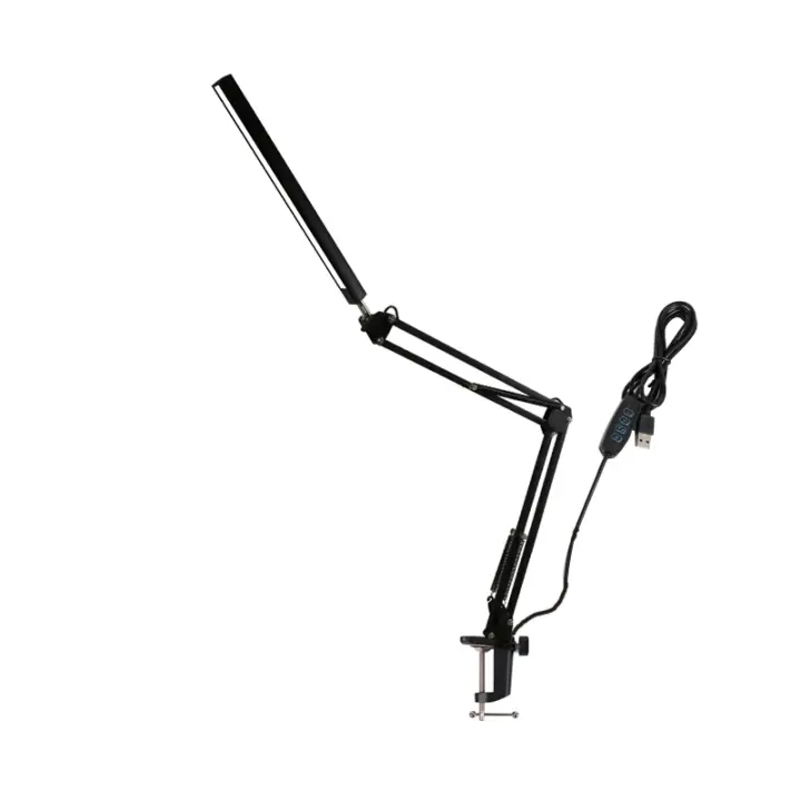 Lámpara De Escritorio LED Plegable Con Clip Y Brazo Largo Ajustable En 3 Colores Para Lectura Y Computadora En Sala De Estar Y Dormitorio - 1