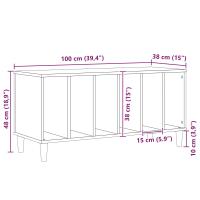 Gabinete de discos vidaXL Negro Roble 100x38x48 cm Madera elaborada - details 7