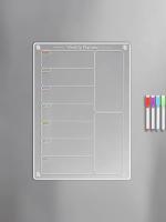 Tablero De Memoria Magnético De Acrílico Para El Hogar Con Adhesivo De Refrigerador Transparente Para Escribe Y Borrar Planificador De Mensajes - details 0