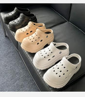 Sandalias De Tacones Altos Para Mujer Verano Cuña Plataforma Cerrada Antideslizante Suela Gruesa EVA Color Negro Blanco Caqui - details 19
