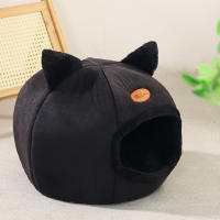 Casa De Gato En Forma De Cabeza Confortable Y Caliente Diseño Semi-Cerrado Antideslizante Para Todas Las Estaciones Nido Universal Para Gatos - details 9