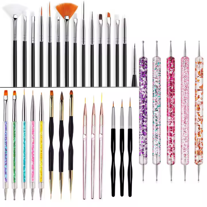 Kit De Pinceles Para Uñas 5/20Pcs Diseño De Pincel Para Pintura Dibujo Grabado Y Puntillado Herramientas De Manicura Acrílico Gel UV Polvo De Uñas - 1