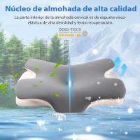 Almohada de espuma viscoelástica, almohada cómoda, almohada de apoyo para el cuello, almohada ergonómica para dormir de lado (gris) - details 1
