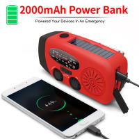 Radio de mano con manivela y indoor LED para Emergencias, Radio meteorológica portátil AM/FM NOAA with Cargador de teléfono Power Bank de 2000 mAh, Carga USB y Energía Solar para camping, Emergencias - details 3