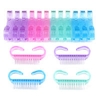 50Pcs Lotes De Cepillos De Limpieza Para Uñas Con Herramientas De Plástico Coloridos Limpiadores De Polvo Para Manicura Y Pedicura Suaves - details 0