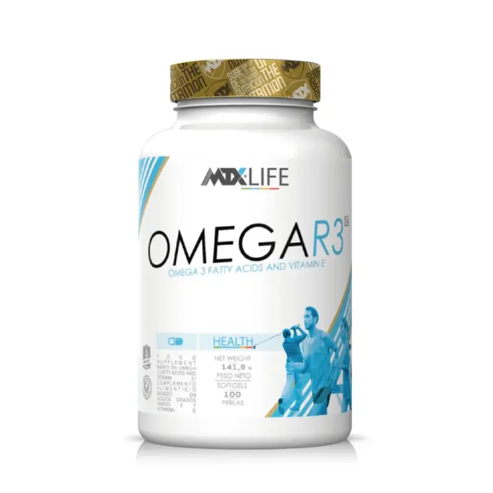 MTX nutrition Omega R3 [100 perlas] - Ácidos Grasos Esenciales Omega 3 y Vitamina E natural, una adecuada gestión sobre lípidos y  fluidez sanguínea - 1