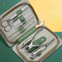 Set De Manicura Profesional 9 En 1 De Alta Calidad Con Estuche De Cuero Herramienta De Cuidado Personal Clippers De Acero Inoxidable - details 4