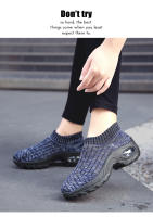 Zapatillas Deportivas Casuales Para Mujer 2024 Suela Gruesa Con Almohadilla Aire Tacón Inclinado Zapatos De Moda Para Mamá Zapatos Transpirables Y Elevados - details 9