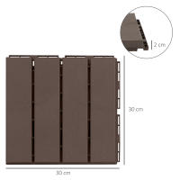 Outsunny Baldosas Cuadradas para Suelos Antideslizantes Exteriores Interiores Paquete de 9 Piezas 0.81 m² 30x30 cm Marrón - details 2