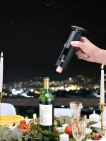 Abrebotellas Manual Creativo Con Cortador De Sellado Para Vino Espumoso Herramienta De Cocina Eco-amigable Multifuncional Negro Acero Inoxidable ABS - details 1