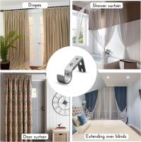 Soportes para Barra de Cortina, 2 piezas with longitudinal adjustable de 9 to 12 cm, juego de soportes de Barra de Cortina de metal with tornillos para postes, Barra de pared, resistentes y resistentes al óxido - details 4