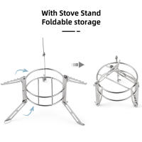 Mini Estufa De Camping Con Quemador De Alcohol De Aluminio De 100ml Y Soporte De Acero Inoxidable Plegable Para Montañismo Supervivencia Entrenamiento - details 9