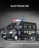 Coche De Policía IVECO a Escala 1:24 De Metal Con Luz Y Sonido Modelo De Coche De Juguete Para Colección Y Regalos Para Niños - details 0