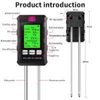 Medidor De pH Del Suelo 6 En 1 Con Medidor De Luz Solar Humedad Ambiental Temperatura Y Nutrición Fertilitzador Analizador De Suelo Para Jardín - details 9