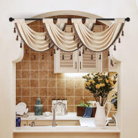 Valance De Estilo Europeo Sólido De Terciopelo Con Borlas Para Decoración De Ventanas Puertas Y Habitaciones Material De Poliéster 1 Pieza - details 3