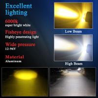Faros LED Para Motocicleta 10000LM H4 H6 BA20D P15D Lente CSP Luz Blanca Amarilla Alto Bajo Motorbike Scooter - details 5