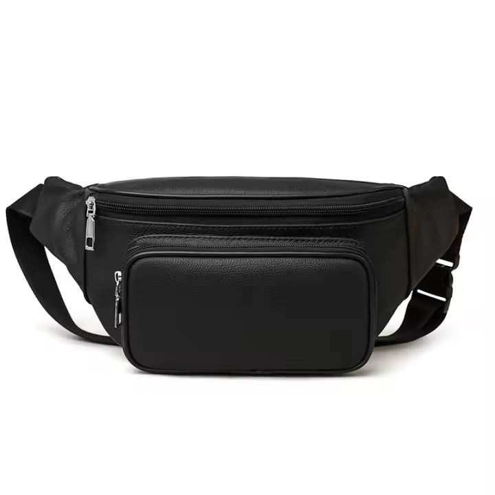 Bolsa De Cintura Para Hombre De Cuero Genuino 100% Mini Viaje Fanny Pack Bolsa De Cinturón De Cuero Para Teléfono Móvil Estilo Casual - 1