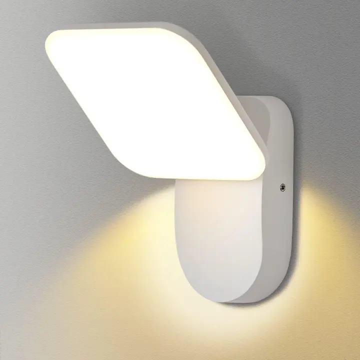 12 Le Wal Appliqu Intérieu Exterieu Hua y Bas Lámpara Mura LE Moderno Impermeable IP6 Apliques Mural y Aluminu Pou Salo Escalie Coului Jardi (Blanc/Blan Chaud [Class éergétiqu A] - 1