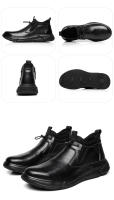 Botas De Seguridad Para Hombre En Cuero Indestructibles Con Punta De Acero Antipinchazos Y Antideslizantes Para Trabajo - details 14