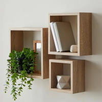 DEKORA SOUL Juego de 3 Cubos Estantes de Pared en Madera - Diseño Moderno y Resistente - Ideal para Libros y Decoración - details 2