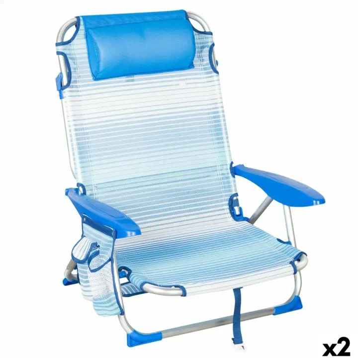 Silla de Playa Aktive 51 x 76 x 45 cm (2 Unidades) - 1