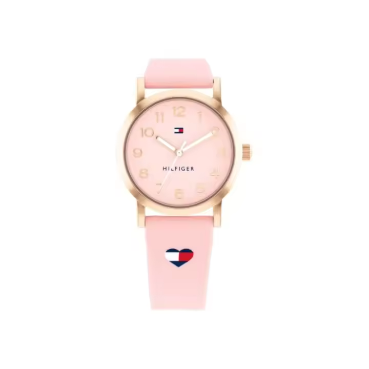 Reloj Tommy Hilfiger Niña 1720038 - Analógico - Caja Acero Inoxidable Dorada - Esfera Rosa - Correa Silicona Rosa - 1