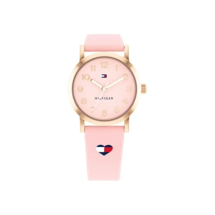 Reloj Tommy Hilfiger Niña 1720038 - Analógico - Caja Acero Inoxidable Dorada - Esfera Rosa - Correa Silicona Rosa - 1