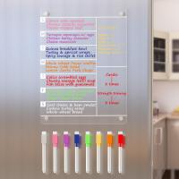 Tablero De Menú Magnético De Acrílico Para Nevera Con 8 Marcadores Calendario Semanal De Borrado Con Dibujo Para Cocina - details 0