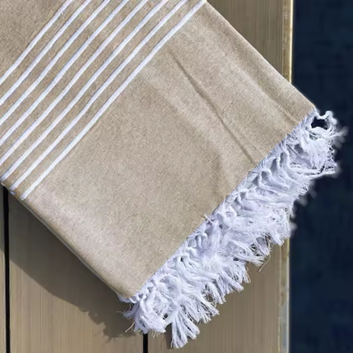 10XDIEZ Pareo playa hamman 2882 beig - Ligero y versátil, perfecto para la playa, piscina o como accesorio de verano - 1