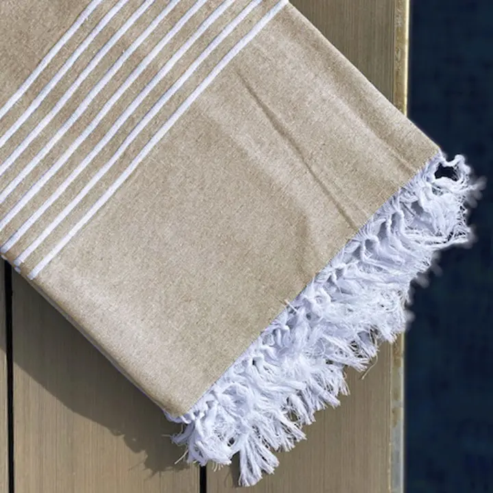 10XDIEZ Pareo playa hamman 2882 beig - Ligero y versátil, perfecto para la playa, piscina o como accesorio de verano - 1