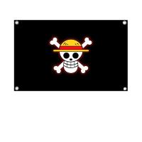 Bandera De Poliéster Para Decoración Externa Y Habitaciones Estética De One Piece Con Cuatro Agujeros Para Advertencia - details 3