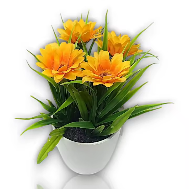 Maceta Margaritas Artificiales - 16cm - Karawan. - 1