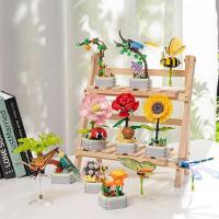 Bloques De Construcción De Insectos Y Flores Creativo Juguete DIY Para Niños Y Adultos Decoración Interior De Suculentas En Forma De Bouquet - details 2