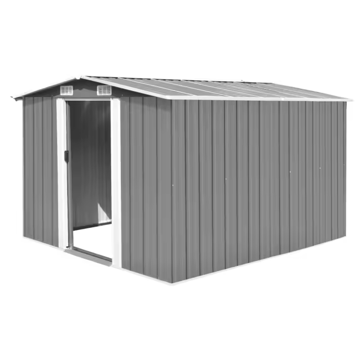 vidaXL Caseta de jardín metal gris 257x298x178 cm - 1