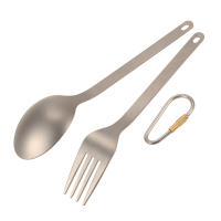 Cuchara De Titanio TOMSHOO Para Uso Doméstico Y Camping Platos Y Cucharas De Titanio Para Exteriores Sin Plegar Sin Descartables - details 13