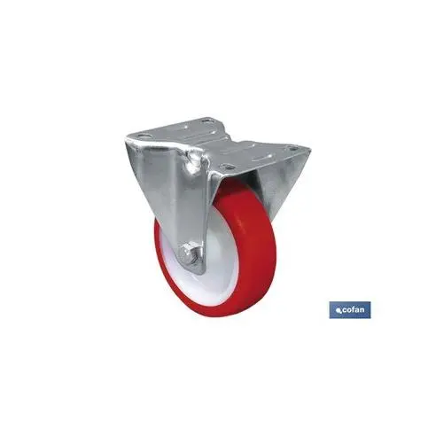 Cofan Rueda Poliuretano Fija Ø125x35mm - Resistente y de Fácil Manejo - 1