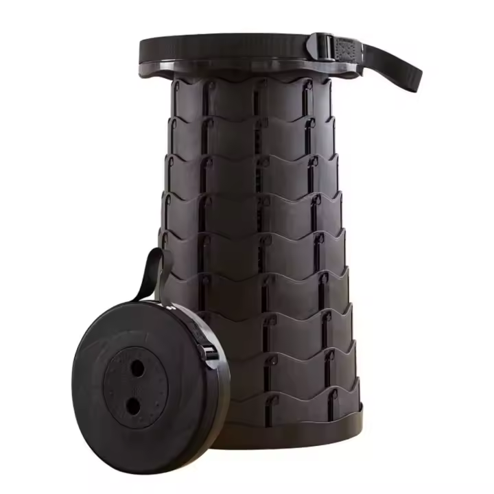 Taburete Portátil de Segunda Generación, Taburete Telescópico Claro, Carga 550 LB, para Exterior, Senderismo, Pesca, Barbacoa, Interior, Viajes, Fiesas, Altura Ajustable 6,5-45 cm - 1