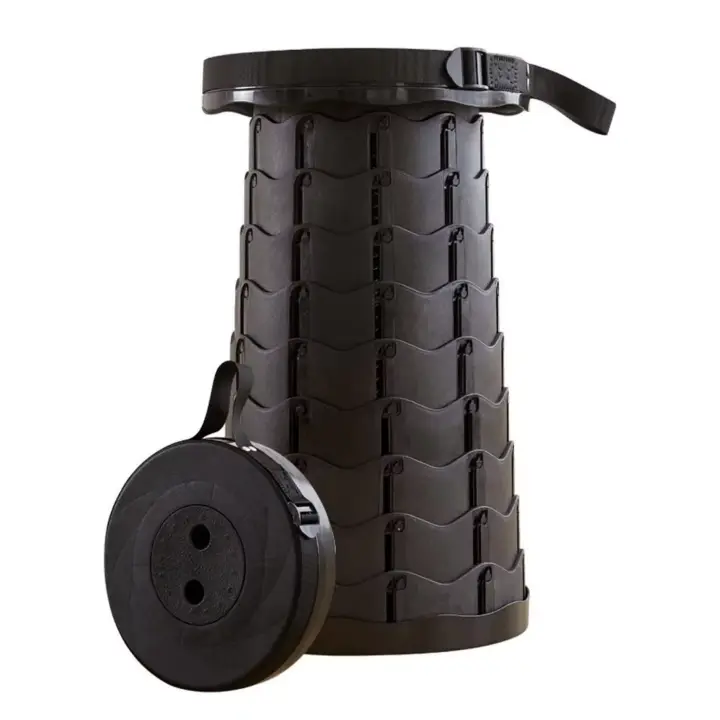 Taburete Portátil de Segunda Generación, Taburete Telescópico Claro, Carga 550 LB, para Exterior, Senderismo, Pesca, Barbacoa, Interior, Viajes, Fiesas, Altura Ajustable 6,5-45 cm - 1