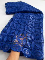 Tela De Encaje Africano Guipure Con Lentejuelas Soluble En Agua Para Mujer Vestidos De Boda Y Fiesta TY3607 100% Poliéster 120CM - details 4