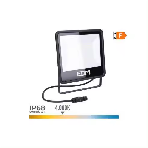 EDM Foco Proyector LED 100W 8200lm Luz Día IP68 Negro - 70409 Foco led Iluminación Exterior Proyectores Led - 1