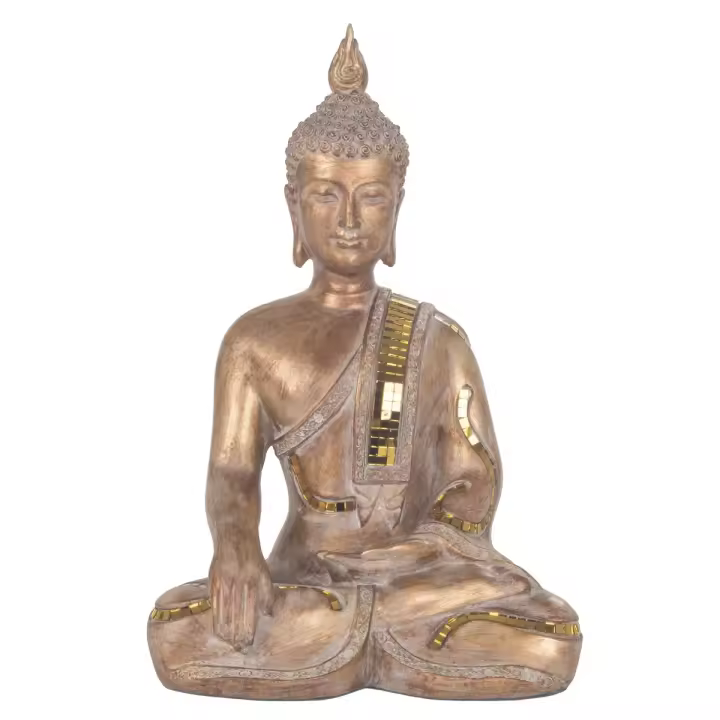CAPRILO REGALOS & DECORACIÓN Figura Decorativa de Resina "Buda Sentado Meditando". Adornos y Esculturas. Regalos Originales. Decoración Hogar. 18,50 x 13,50 x 28 cm. - 1