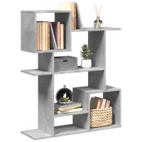 vidaXL Librería divisora madera ingeniería blanca 92x29x112 cm en color Blanco/Roble Sonoma/Gris sonoma y más - details 6