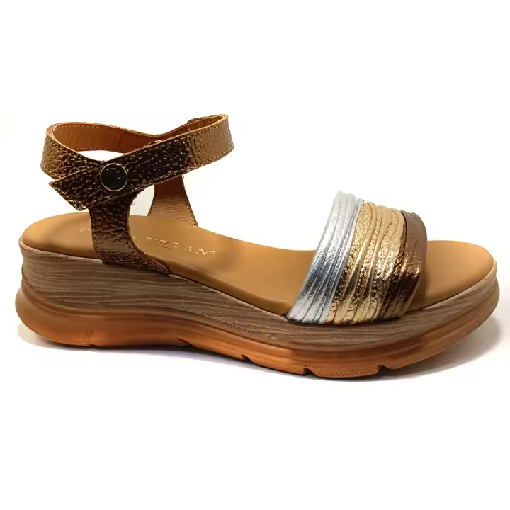 Paula Urban 24-784  Sandalias Para Mujer Con Cuña  Planta De Gel  Multicolor - 1