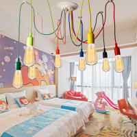 Iluminación Creativa De Cristal Para Sala De Estar Y Dormitorio Moderno Simple Chandelier Duplex Edificio Villa Luz Pendente Metálica AC 90-260V - details 7