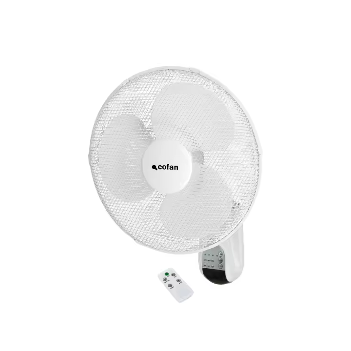 Cofan Ventilador de pared con temporizador y mando a distancia  Potencia de 50 W  Con tres Velocidades   Color Blanco - 1
